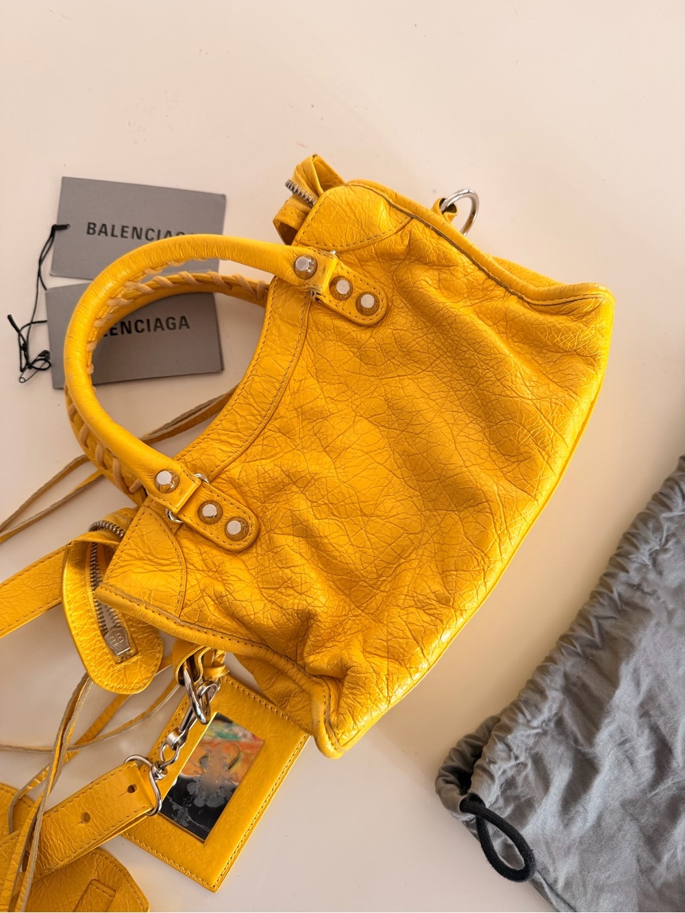 Balenciaga City Bag yellow mini Leather Crossbody - Picture 5 of 9